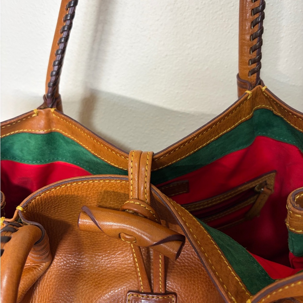 Vintage Dooney & Bourke Florentine Leather Double Handle Toggle Bag - Picture 11 of 15